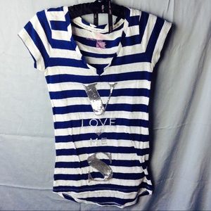 🌺 Vintage Victoria's Secret Blue Striped Tee